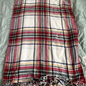 Plaid Ruffled Blanket Scarf